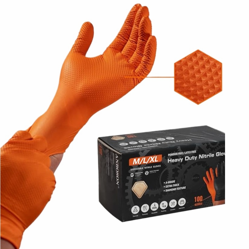 Nitrile Mechanic Glove - Guantes de Nitrilo Naranja de Alta