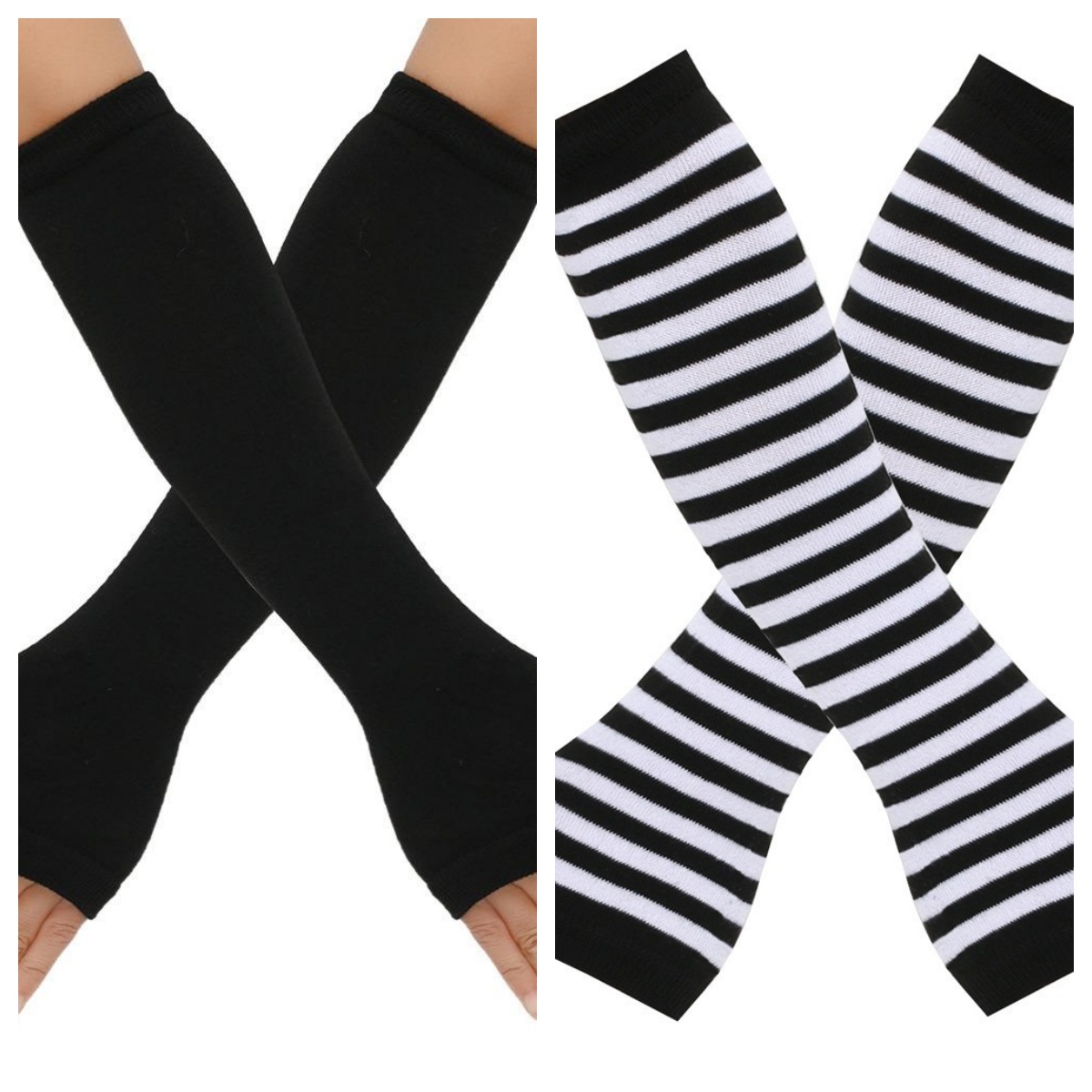 2 pares de guantes largos sin  - Fingerless Glove Knit reseña y precio